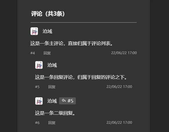 评论区回复示例